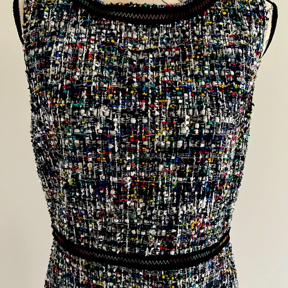 NWOT Boutique Moschino Multicolor Tweed Sleeveless Dress - Picture 2 of 4